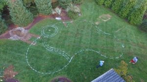DJI_0024 Outline of Custom Pool Plan on Grass